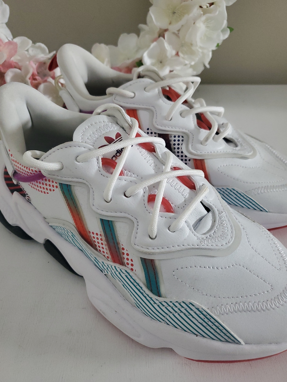 Brand new adidas Originals Ozweego Chineadidas  White Multi-Accent Sneakers